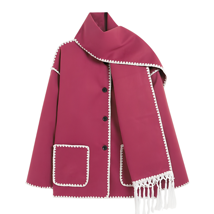 Drune | Elegante, locker geschnittene Damen-Wolljacke mit Schal