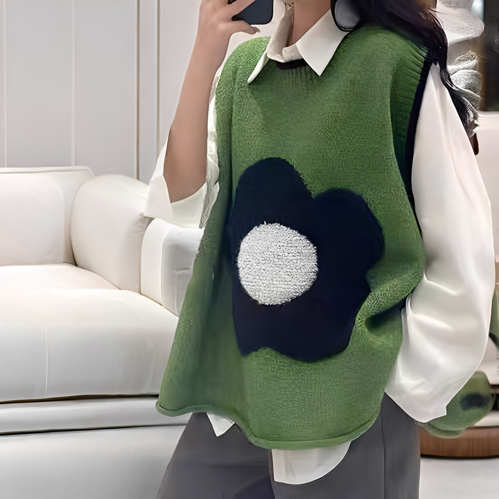 Drune | Bequeme Weste mit Blumenmuster für Damen