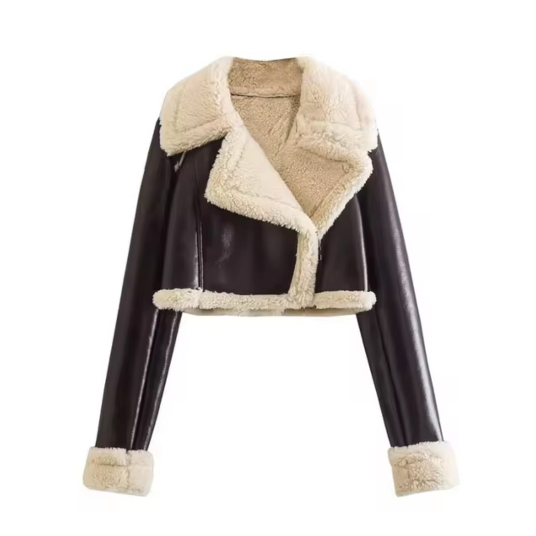 Drune | Kurze Kunstlederjacke