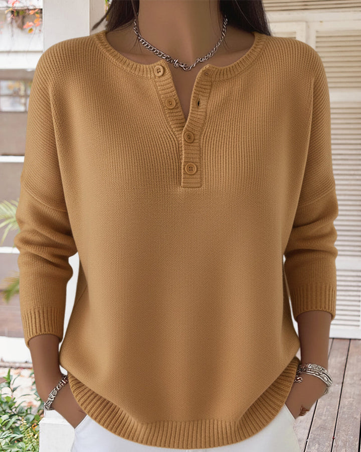 Drune | Einfarbiger Strickcardigan mit Knöpfen
