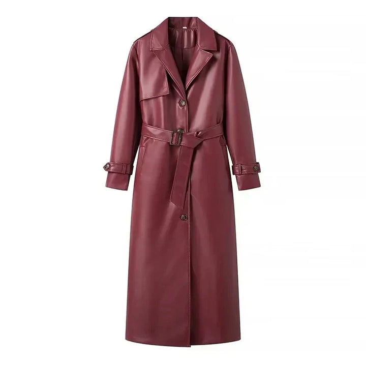 Drune | lange Retro-Jacke mit Gürtel
