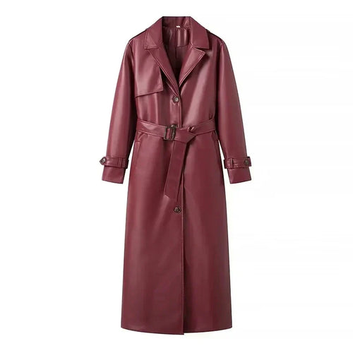 Drune | lange Retro-Jacke mit Gürtel