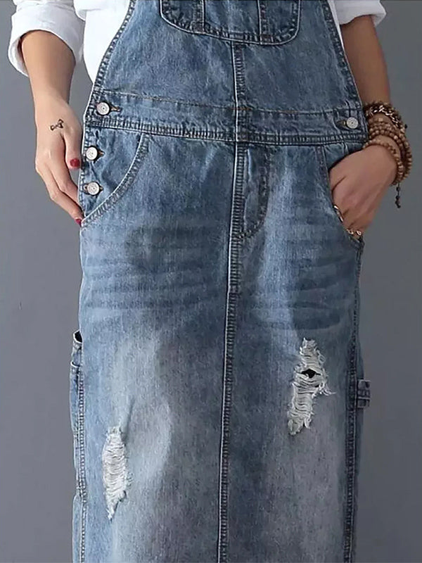 Drune | Lässiges Denim-Latzkleid