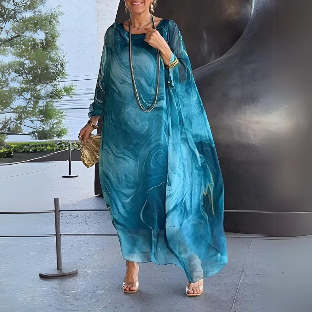 Drune | Bauchbedeckendes Seiden-Chiffon-Kleid