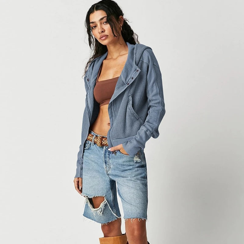 Drune | Lässiger Hoodie mit Strukturiertem Gewebe Weich und Bequem Perfekt Für Den Alltag