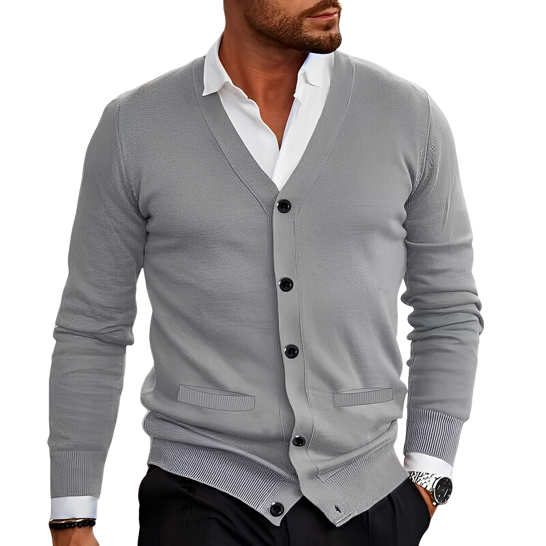 Drune | Lässiger Baumwollcardigan mit Knöpfen für Herren