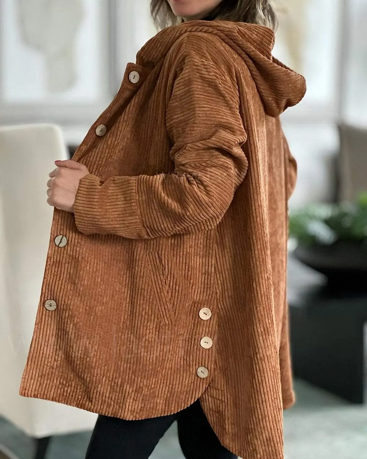 Drune | Damen Freizeit Cordjacke mit Kapuze