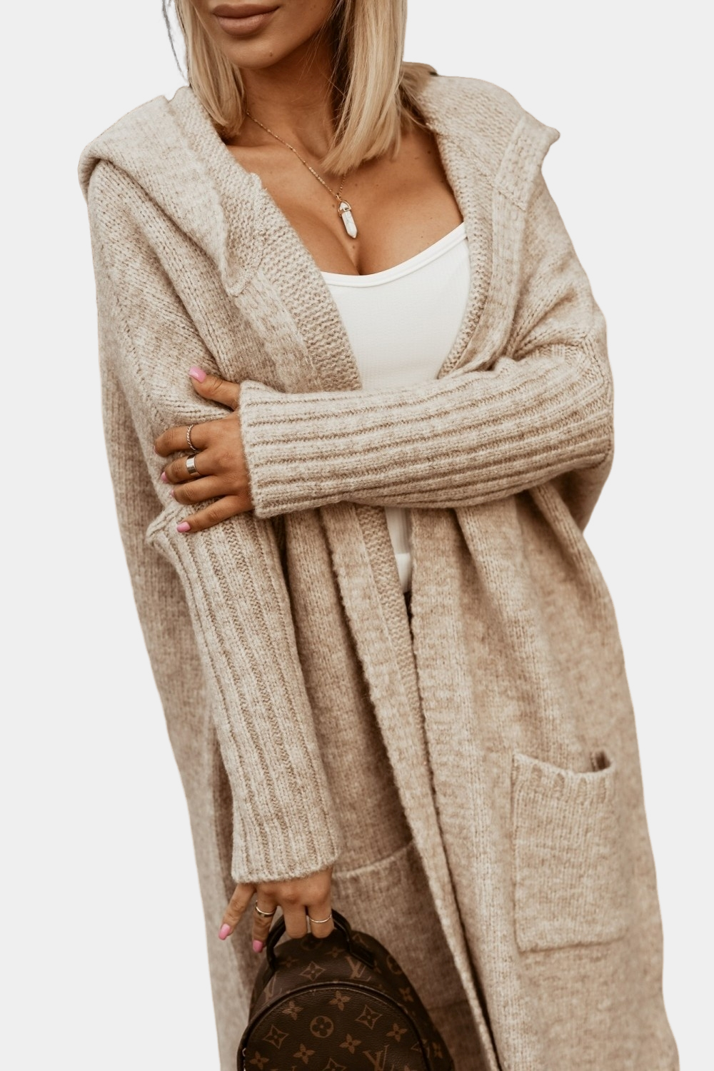 Drune | Lange, locker geöffnete Damenstrickjacke