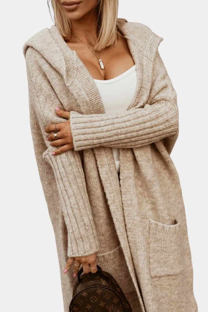 Drune | Lange, locker geöffnete Damenstrickjacke