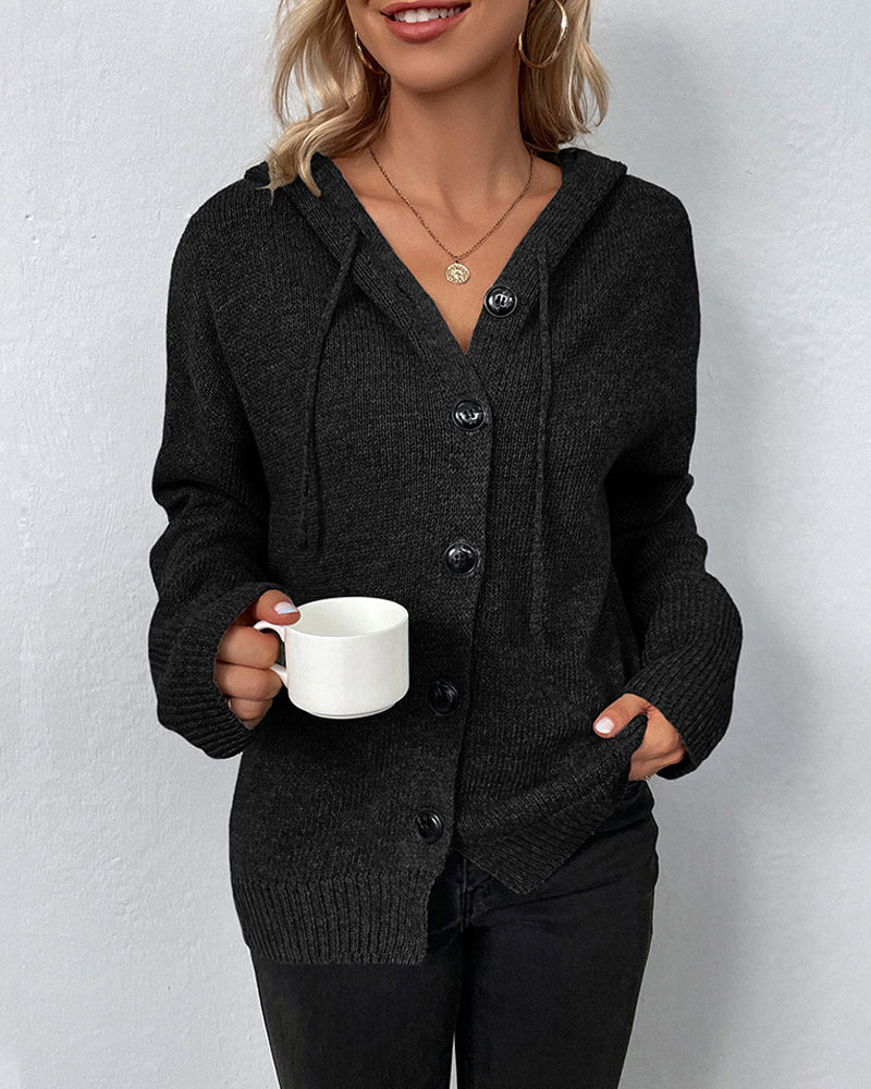 Drune | Schlichter Cardigan mit Kapuze und Schnüren