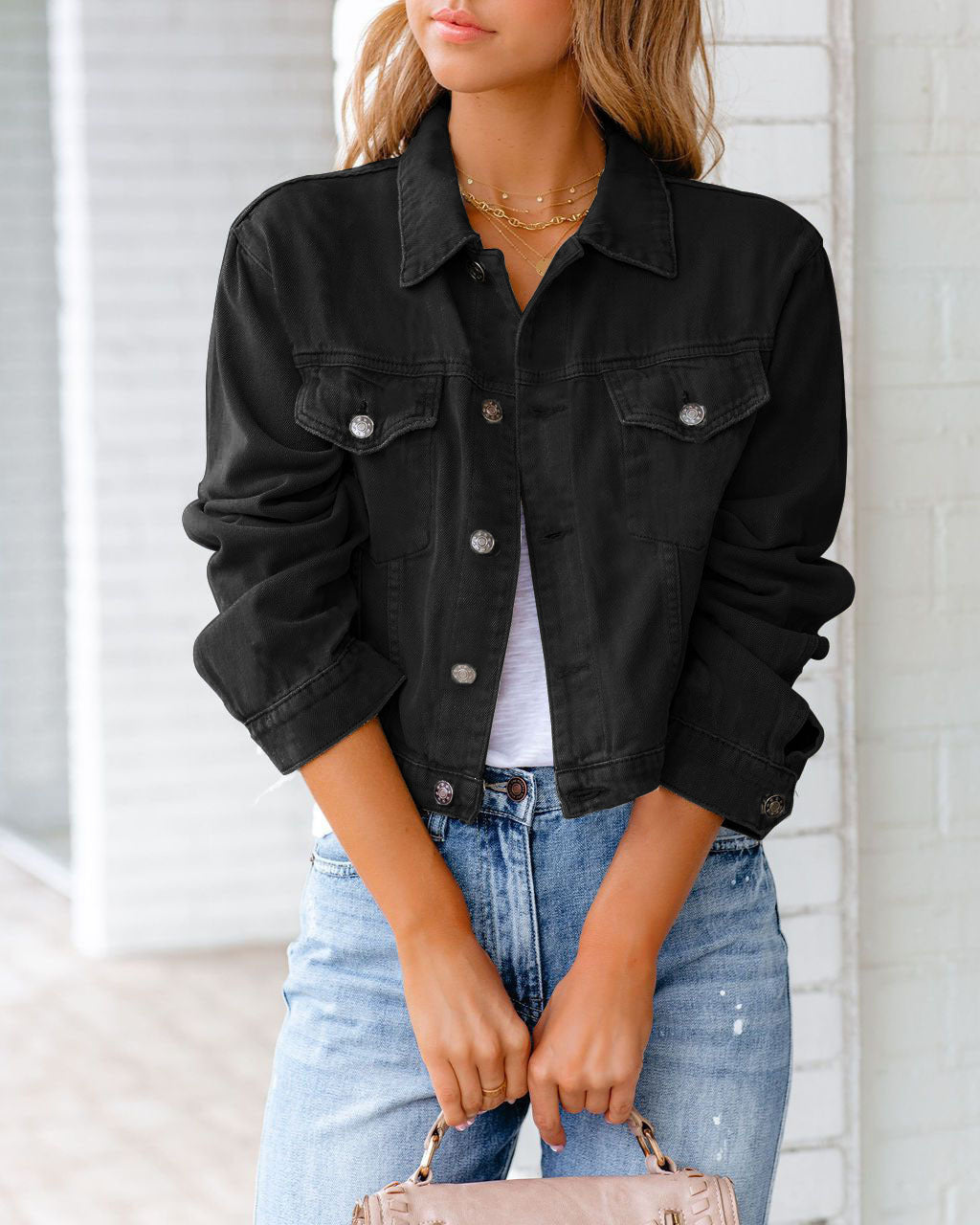 Drune | Lässige Jeansjacke mit Taschen für Damen