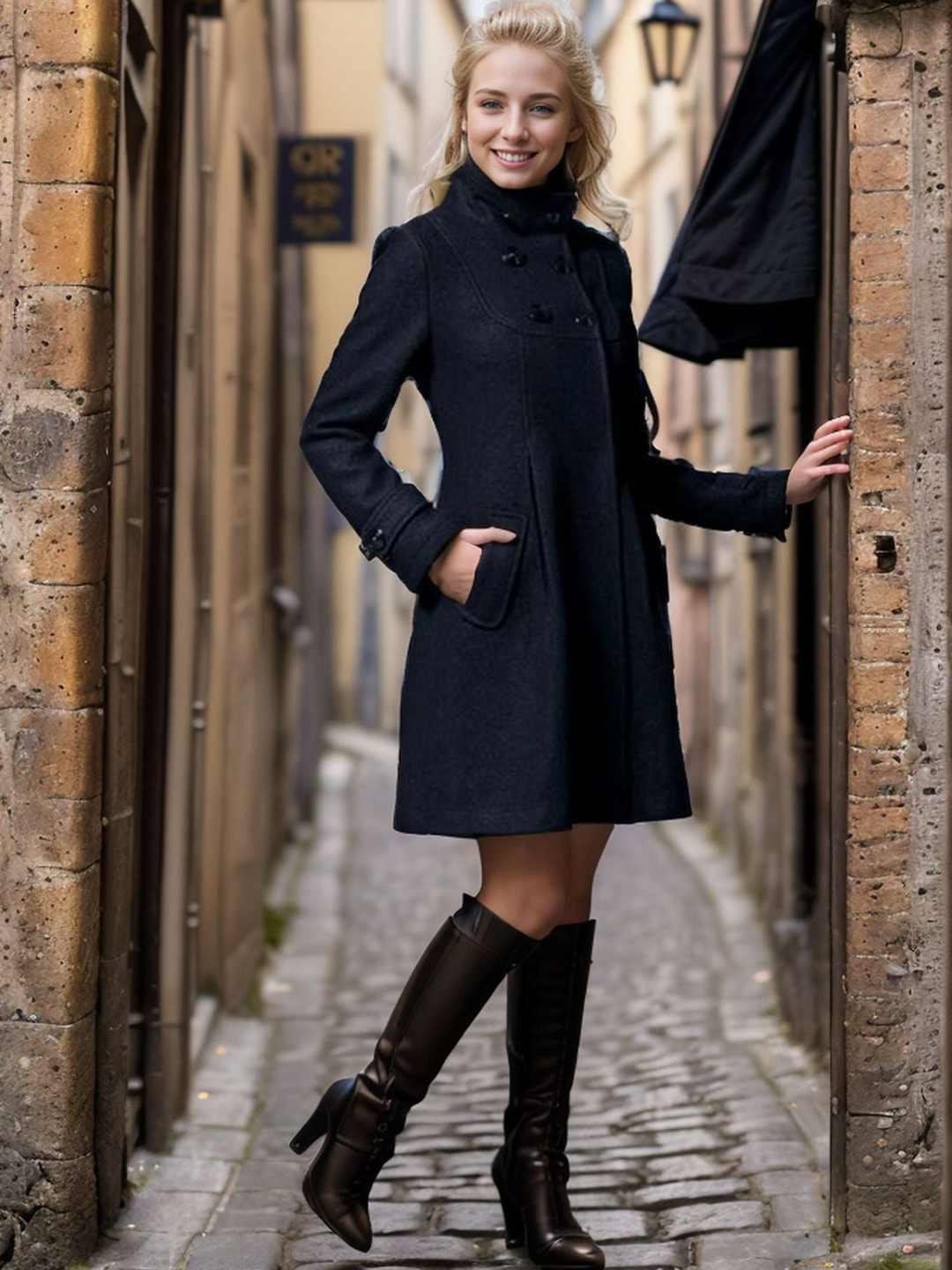 Drune | Elegante Damenmantel mit Tailliertem Kragen