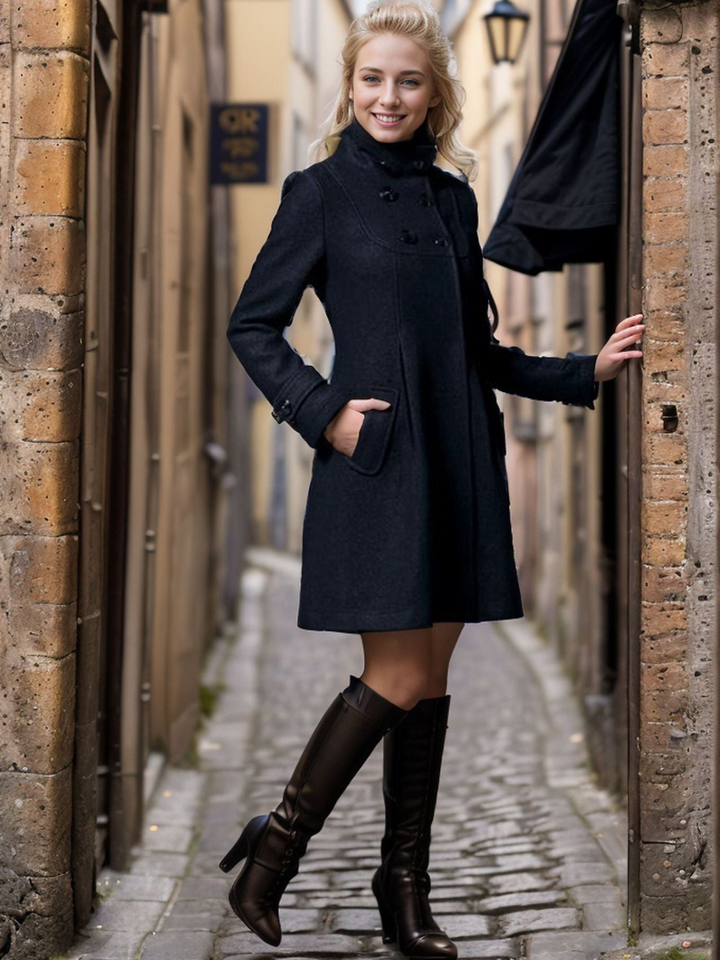 Drune | Elegante Damenmantel mit Tailliertem Kragen