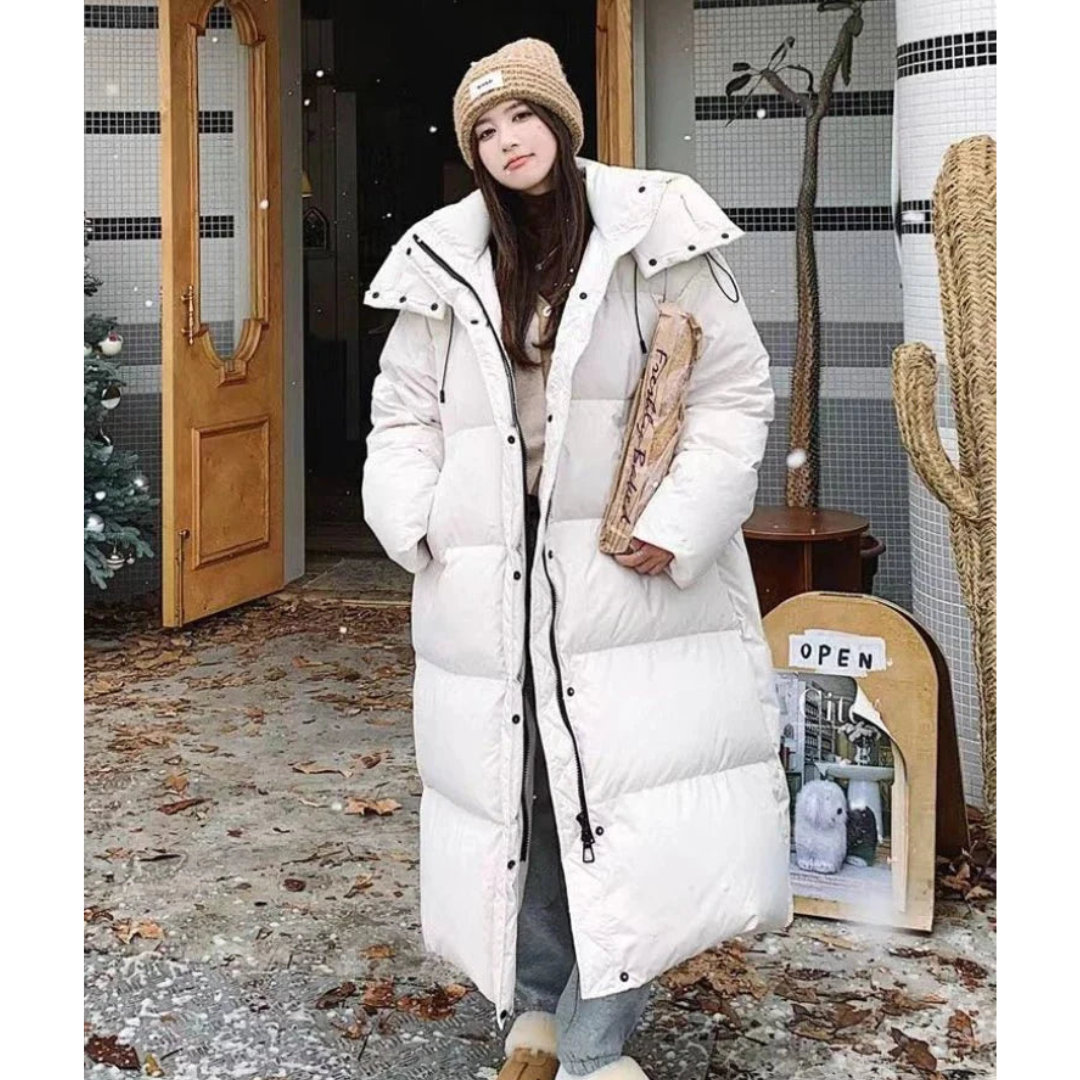 Drune | Lange Winter Puffer Daunen Jacke - Kapuze
