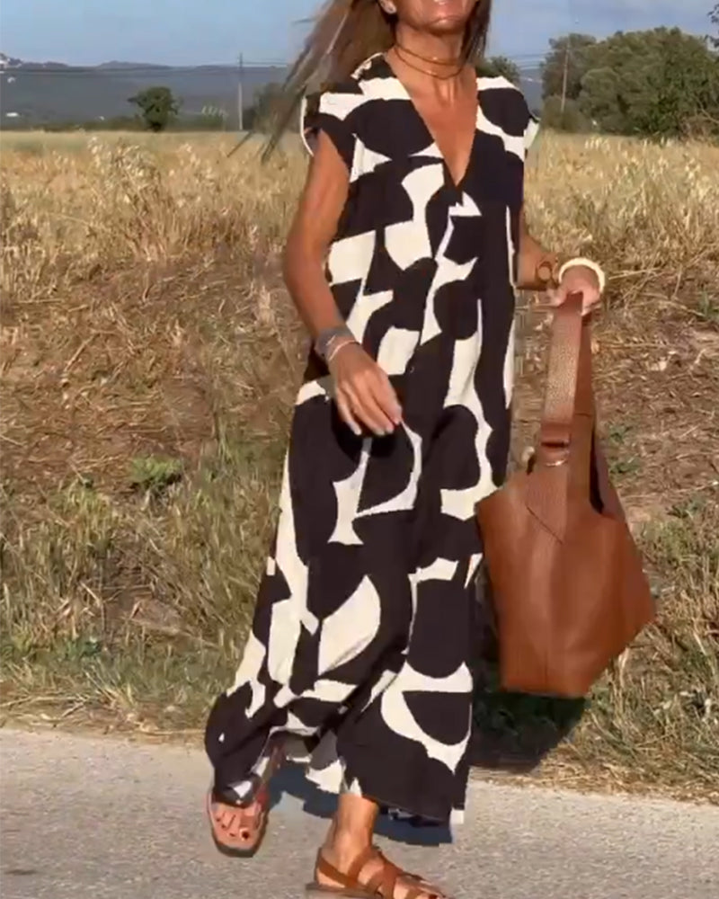 Drune | Damen Bedrucktes Langes Kleid