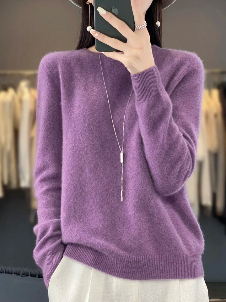 Drune | Pullover Damen Runder Ausschnitt Weicher und Eleganter Strickpullover