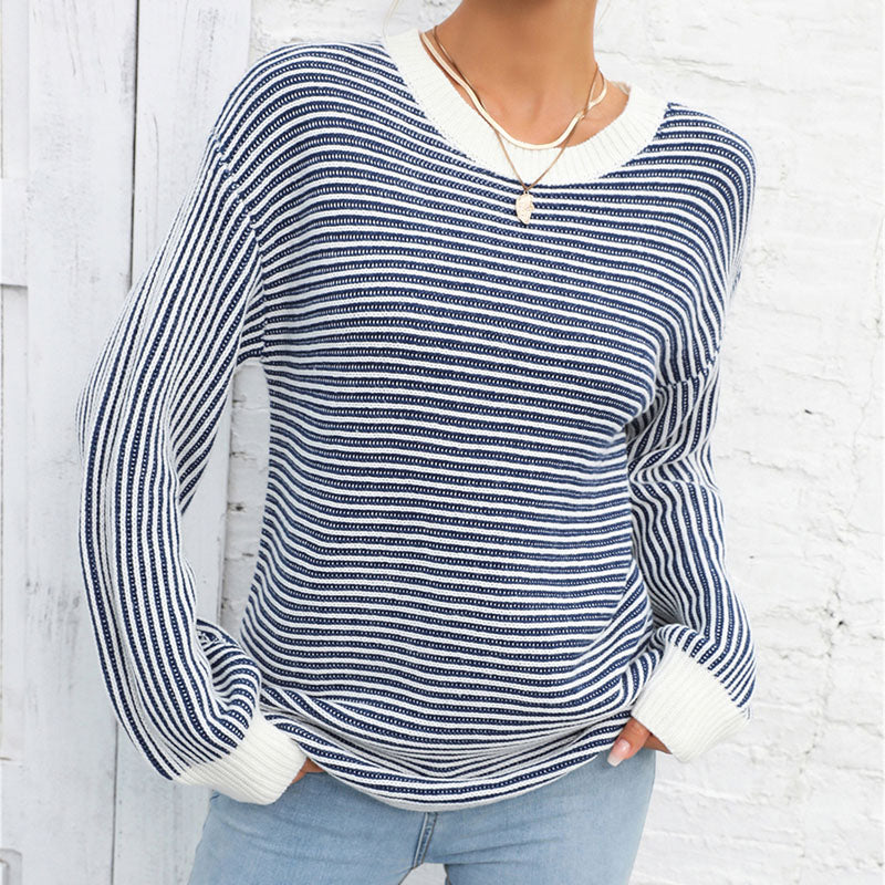 Drune | Gestreifter Strickpullover für Einen Modernen Look