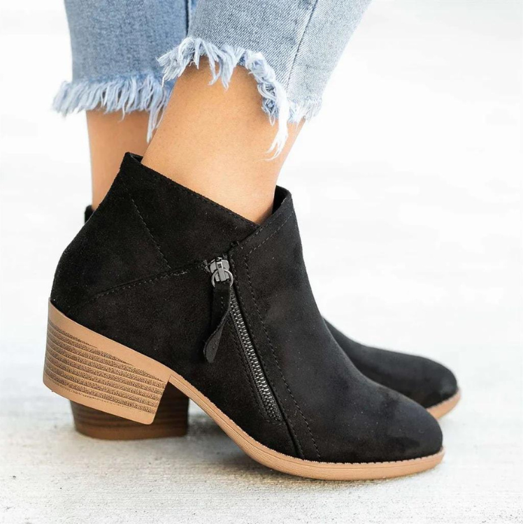 Drune | Damen Wildlederstiefel mit Bequemer Passform und Reißverschluss