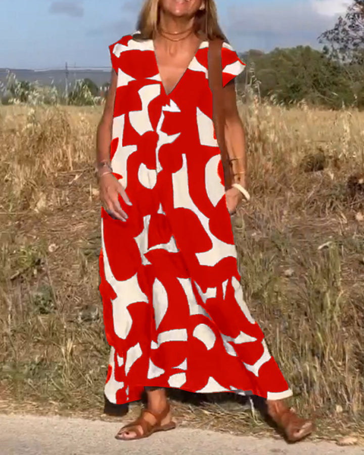 Drune | Damen Bedrucktes Langes Kleid