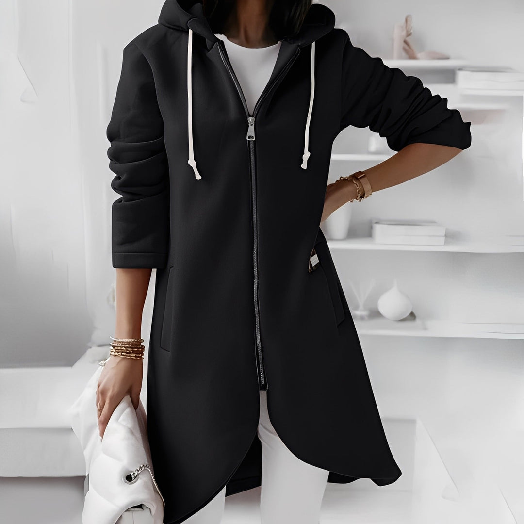 Drune | Lange und bequeme Damen-Kapuzenjacke