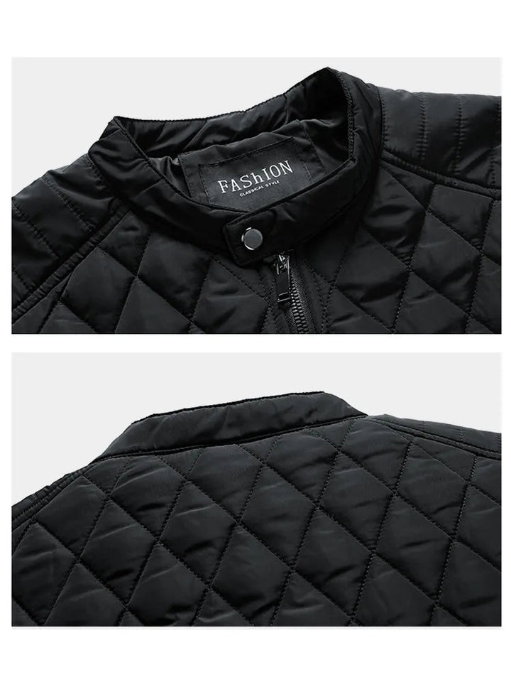 Drune | Gep Padded Jacke Diamant Gesteppt Stehkragen Reißverschluss Slim Fit