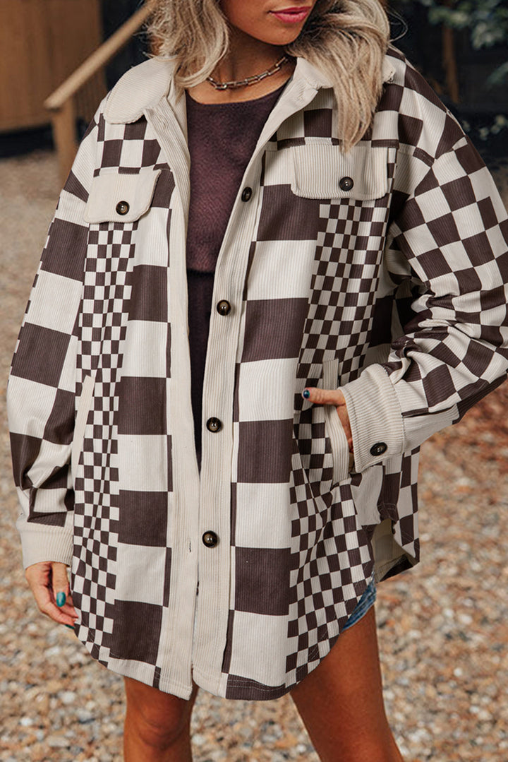 Drune | Skakternet Hemdjacke Baumwollmischung Modern und Stilvoll