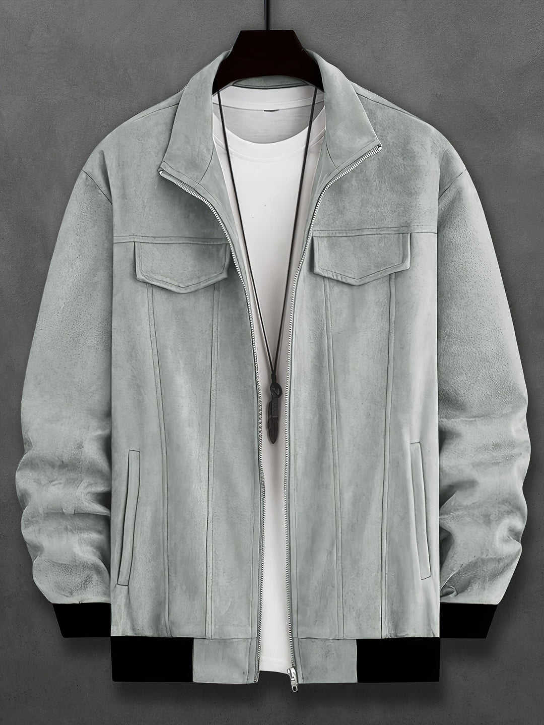 Drune |  Einfarbige Warme Fleece Bedruckte Winterjacke Für Herren - Ideal für Winter