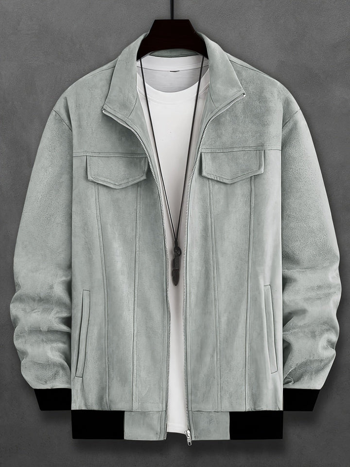 Drune |  Einfarbige Warme Fleece Bedruckte Winterjacke Für Herren - Ideal für Winter