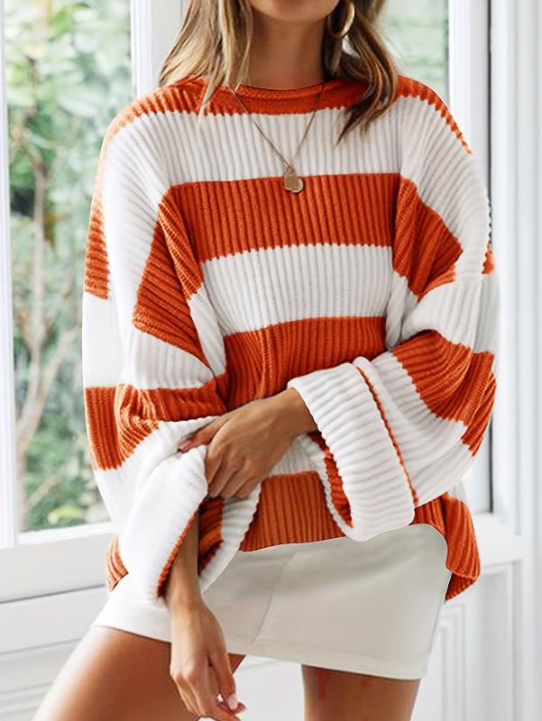 Drune | Strickpullover mit Streifen Lockerer Sitz Lässig und Komfortabel