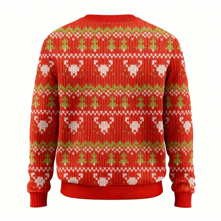 Drune | Lustiger hässlicher Weihnachtspullover für Männer & Frauen - Bunter Weihnachtsmann-Druck
