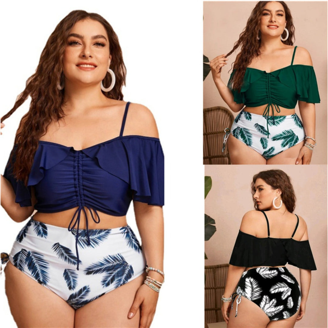Drune | Großer geteilter Bikini mit Kordelzug und Rüschen