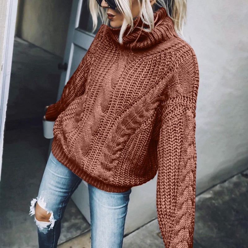 Drune | Chunky Strickpullover mit Rollkragen Weich und Warm Kabelstrick