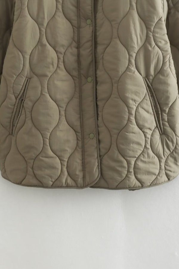 Drune | Farbe Lockere Runde Hals Gepolsterte Jacke
