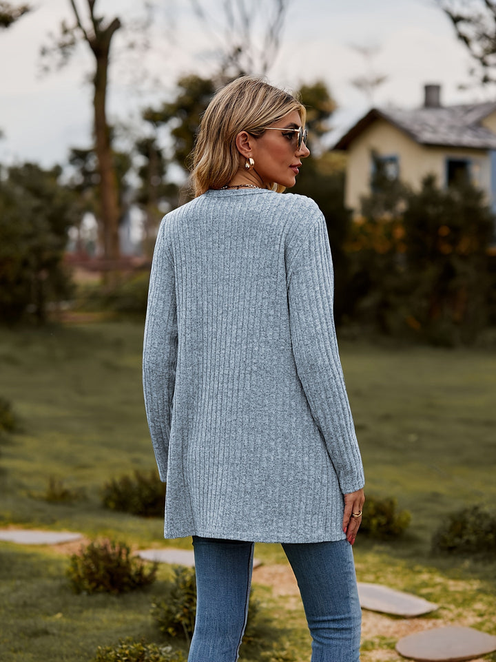 Drune | warmer gerippter Baumwolle Strickcardigan für Damen - Perfekt für lässige Tage
