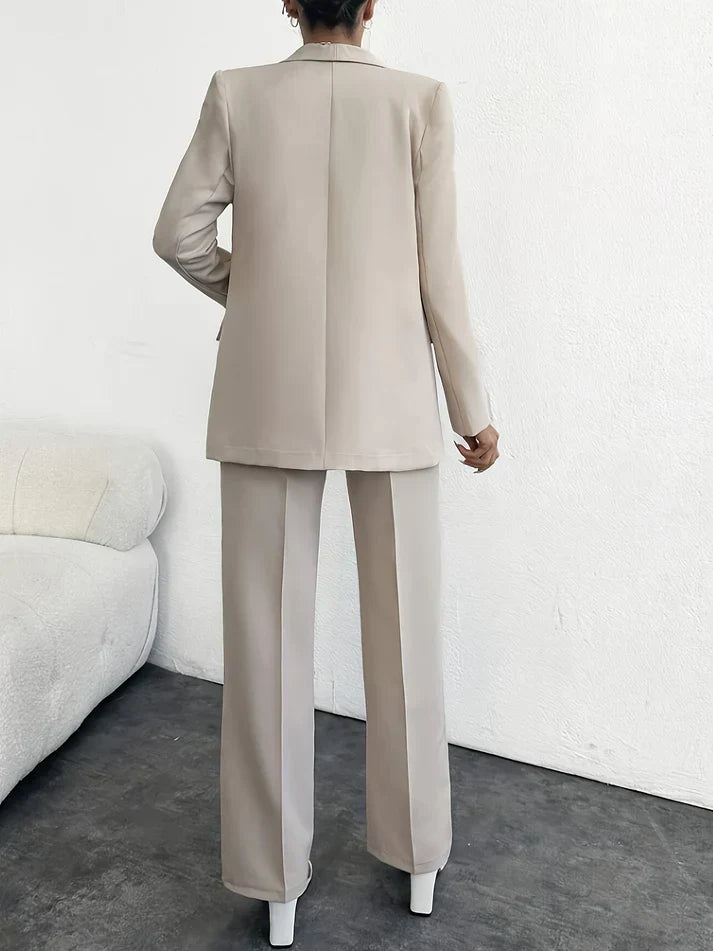 Drune | Einfarbiges Modisches Blazer Und Hochtaillierte Hosen Outfit Set Für Damen - Perfekt für Drune | Days