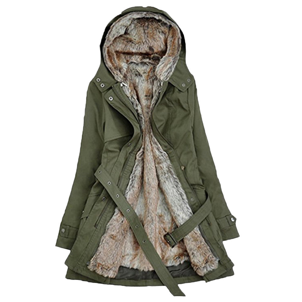 Drune | Gefütterter Damen ParkA-mit Gürtel und Schicken Details
