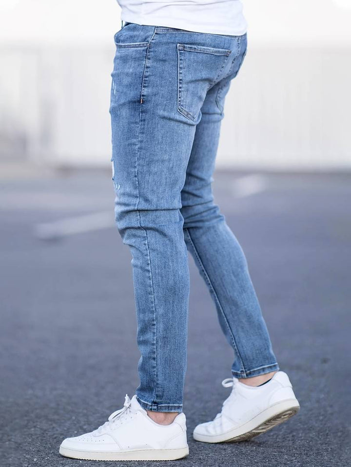 Drune | Skinny Fit Jeans mit Rissen - Stretch Denim Hose für Alltag & Streetwear Style