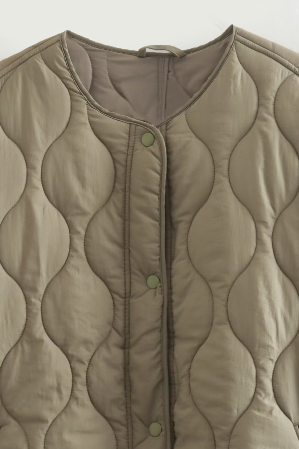 Drune | Farbe Lockere Runde Hals Gepolsterte Jacke