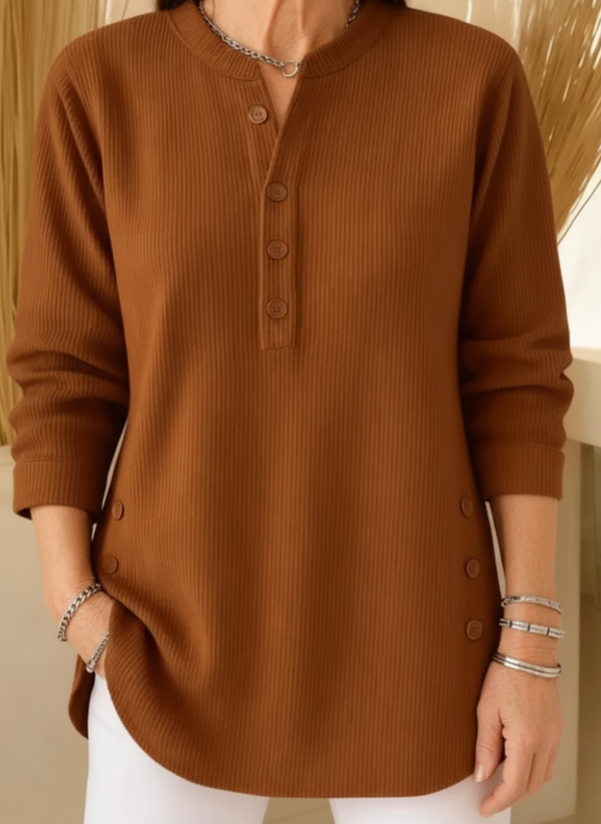 Drune | Gemütlicher Pullover mit schickem Knopfdetail