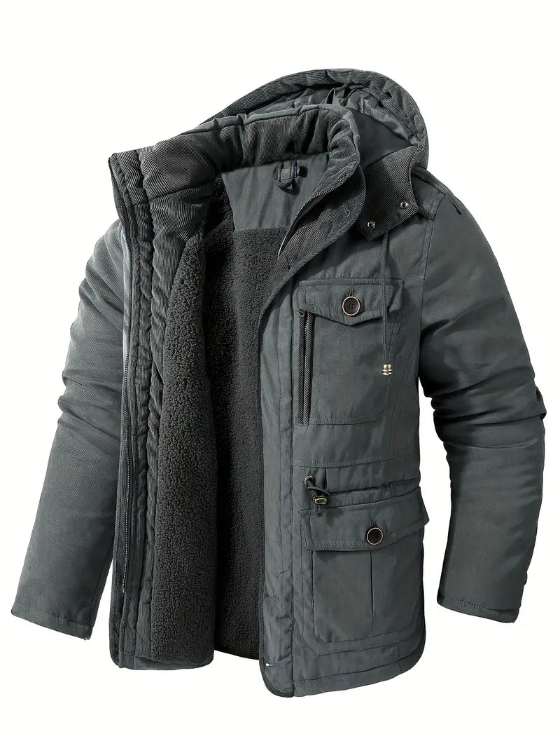 Drune | HerrenWinterjacke mit Kapuze und Taschen