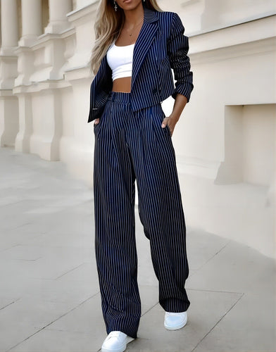 Drune | delig Blazer Set Damenanzug - Cropped Blazer mit Hose