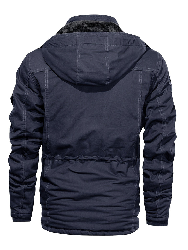 Drune | Warme Fleece Kapuzen-Cargo-Outdoorjacke Für Herren - Perfekt für Outdoor-Aktivitäten