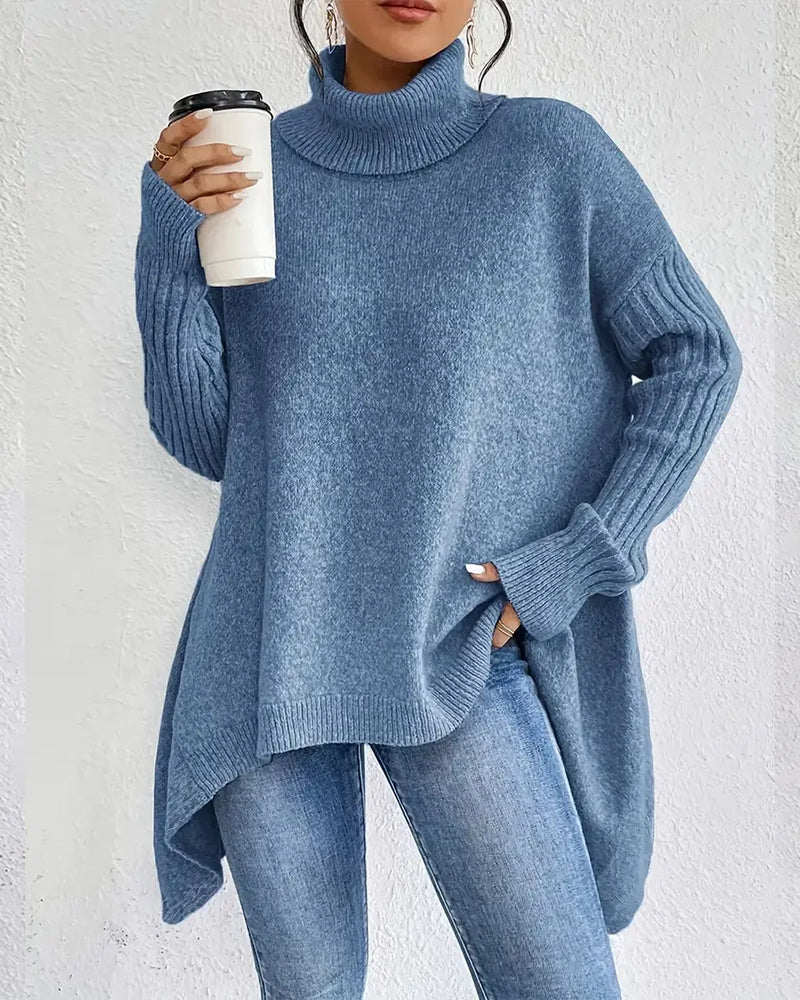 Drune | Pullover mit Hohem Kragen und Asymmetrischem Schnitt