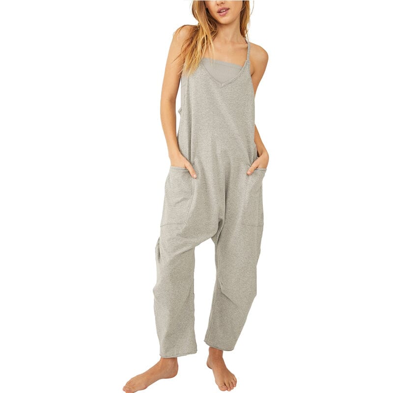Drune | Locker Weites Bein Ärmelloser Jumpsuit Für Damen