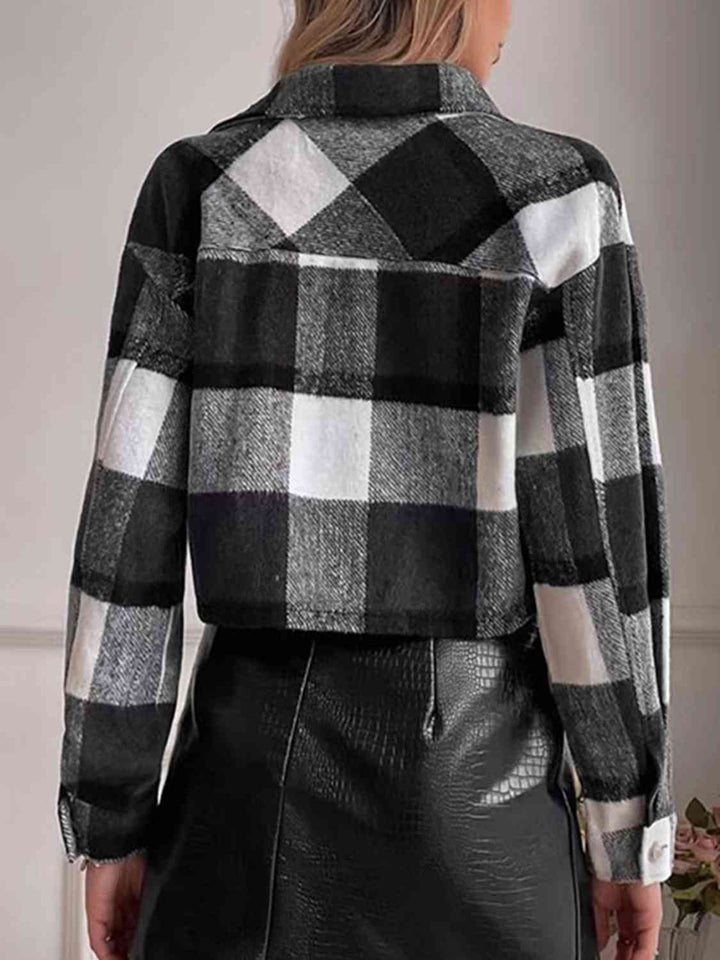 Drune | Karierte Kragenknopf Jacke