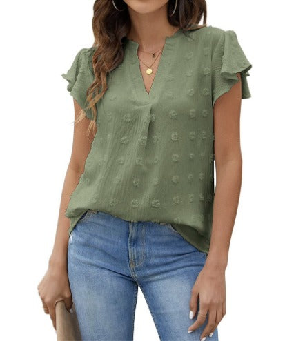 Bluse mit Patchwork und Rüschen