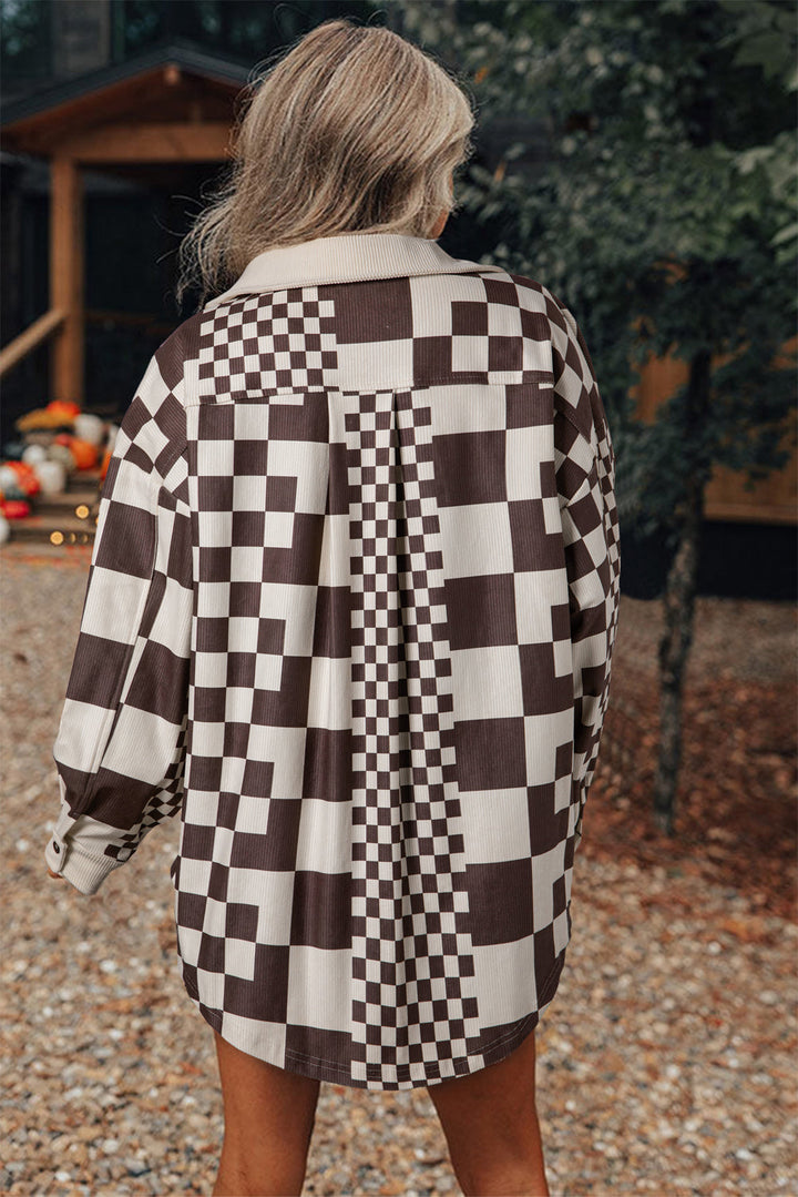 Drune | Skakternet Hemdjacke Baumwollmischung Modern und Stilvoll