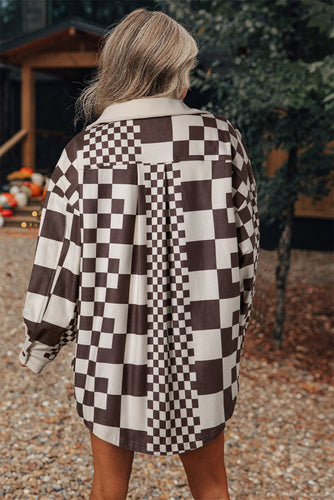 Drune | Skakternet Hemdjacke Baumwollmischung Modern und Stilvoll