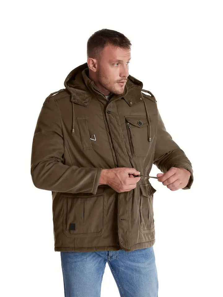 Drune | HerrenWinterjacke mit Kapuze und Taschen