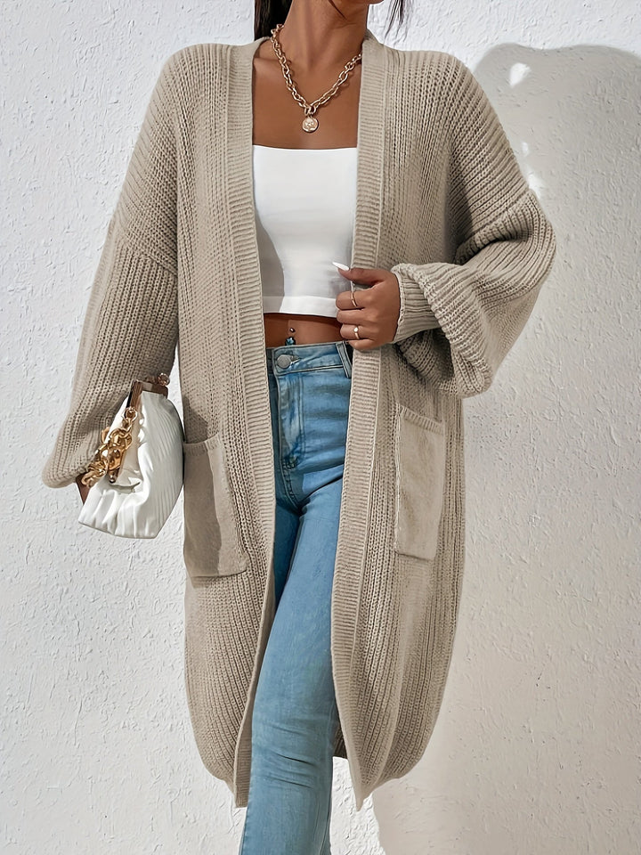 Drune | Strick Cardigan - Offener Schnitt, Lang & Bequem für Alltag & Freizeit